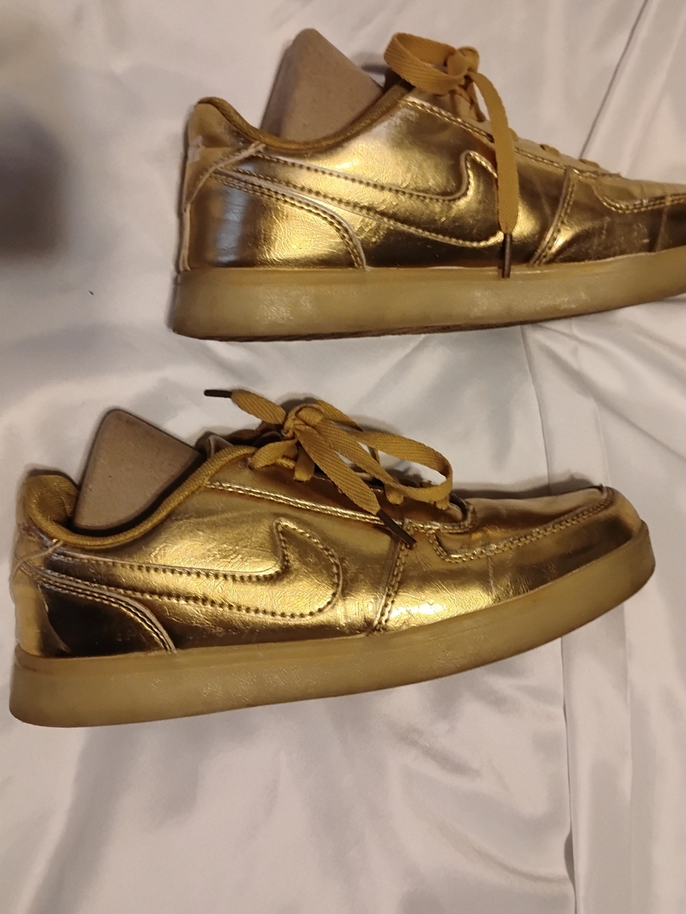 Nike Metallic Gold Low-Top Athletic Sneakers
